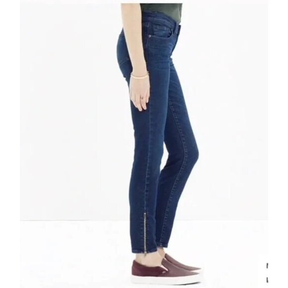 Madewell Skinny Skinny Ankle Zip Jeans Womens 26 Low Rise Stretch Dark Wash Blue - Picture 13 of 13